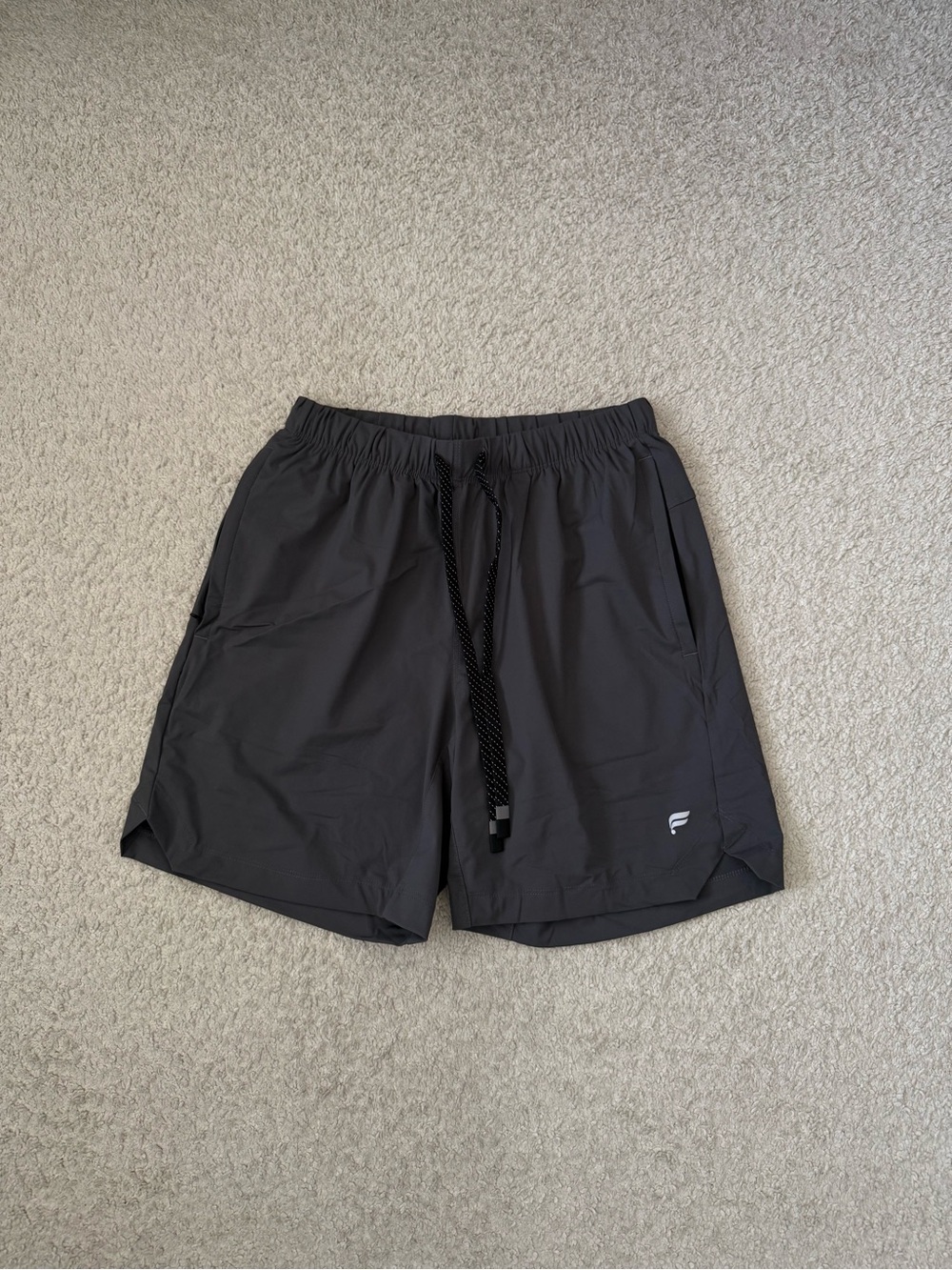 Fabletics Men's Athletic Shorts - Dark Gray with Black Drawstring